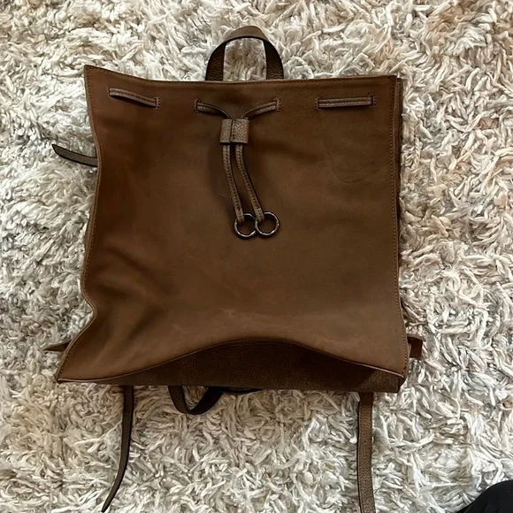 MODA LUXE Brown Suede Bag/Backpack Moda Luxe Genuine Suede and Faux Leather Backpack (like new  main image 3